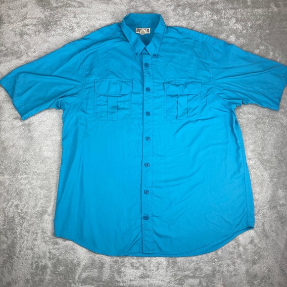 Duluth Trading Co. Other - Duluth Trading Co. Mens 2XLT Short Sleeve Button‎ Down Shirt Blue Nylon